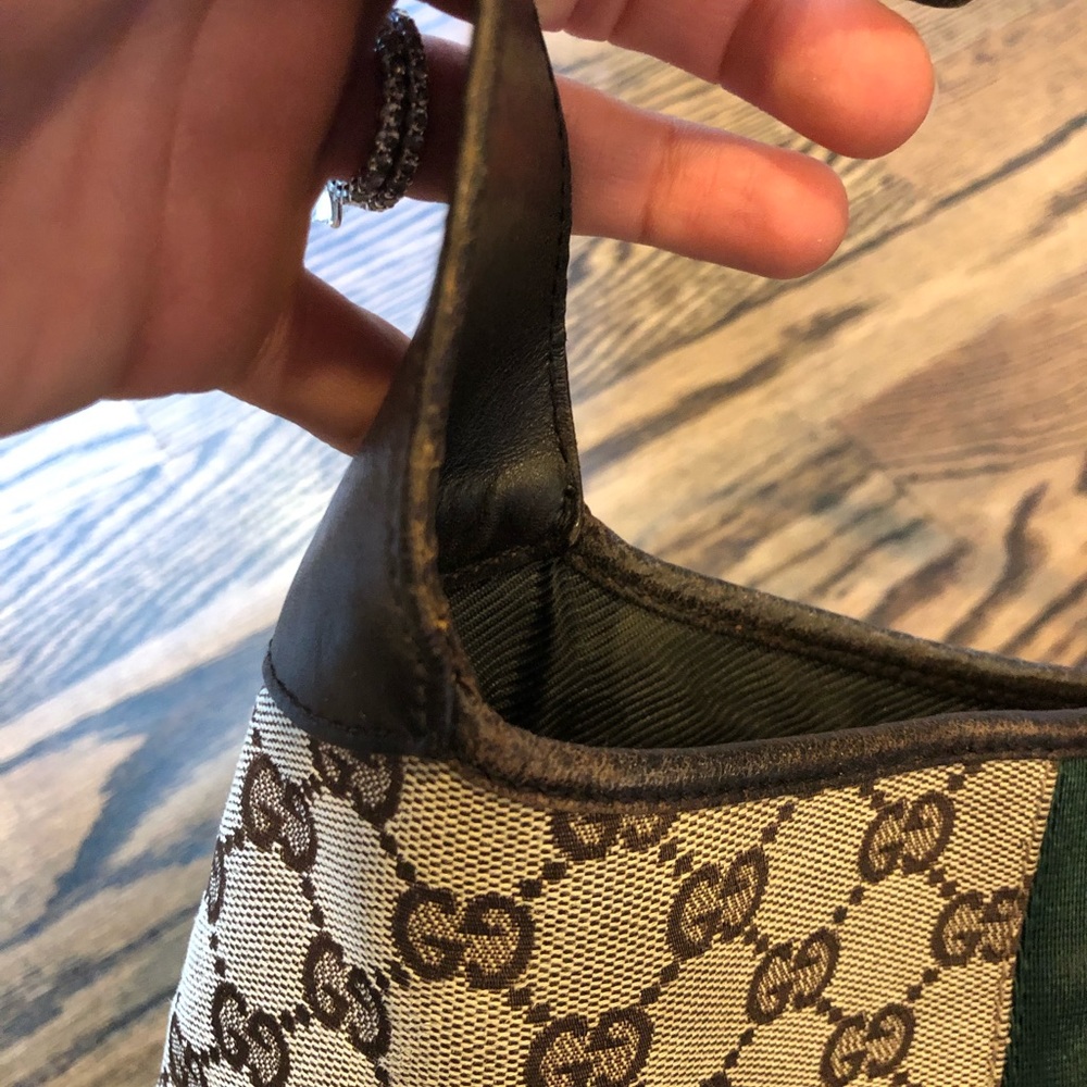 GUCCI Monogram Web Jackie O Hobo Dark Brown - Picture 7 of 8